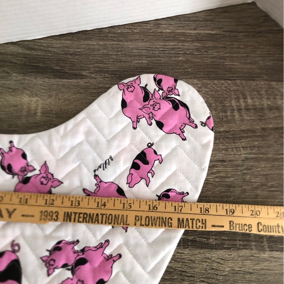 Handmade Pig Patterned Holiday Stocking - Picture 4 of 8